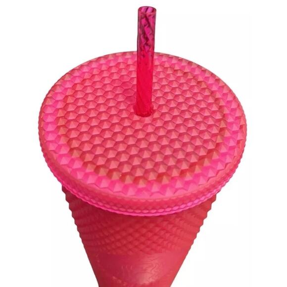 Starbucks 2023 Ruby Bling Studded 24oz Venti Tumbler Hot Pink Jelly - Picture 5 of 6